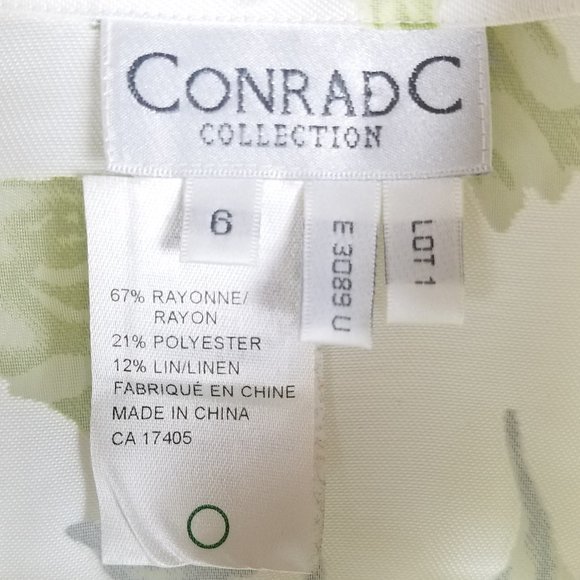 ConradC Collection blouse white w/sheer‎ burnouts 6 - Picture 5 of 8